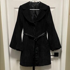 Della Spiga | Italy | Black | Corduroy | Bubble Sleeve |  Trench Coat | Size 8